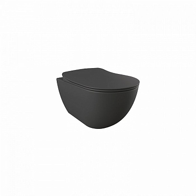 Унитаз подвесной Creavit Free FE322-11AM00E-0000 безободковый, антрацит Унитаз подвесной Creavit Free FE322-11AM00E-0000 безободковый, антрацит