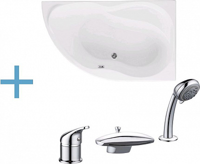 Акриловая ванна Aquanet Graciosa 150x90 R (каркас + смеситель Aquanet Practic 2 AF111-63B) Акриловая ванна Aquanet Graciosa 150x90 R (каркас + смеситель Aquanet Practic 2 AF111-63B)