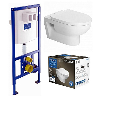 Комплект Duravit DuraStyle Basic Rimless 45620900A1 подвесной унитаз + инсталляция 92246100 Комплект Duravit DuraStyle Basic Rimless 45620900A1 подвесной унитаз + инсталляция 92246100