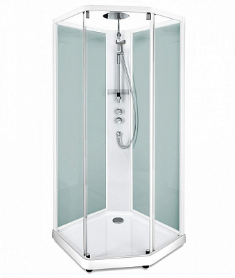 Душевая кабина IDO Showerama 10-5 Comfort 558.203.307 90x80 см стекло прозрачное задние стенки матовые профиль белый