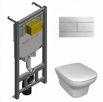 Комплект Jacob Delafon унитаз c инсталляцией и кнопкой Vox, E21746RU-00