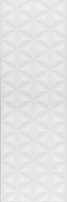 Плитка Диагональ белый структура обрезной 25х75