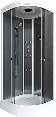 Душевая кабина Arcus AS-112 80x80 см фронтальные стекла - матовые фактурные задние - матовые серебро