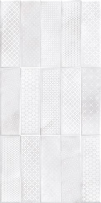 Плитка Carly рельеф кирпичи декорированная светло-серый 29,8х59,8