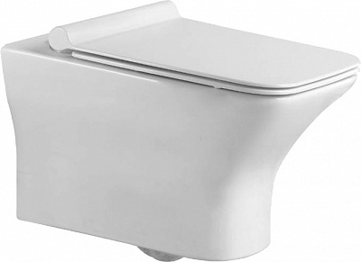 Унитаз подвесной Agger AT02100 безободковый, сиденье микролифт