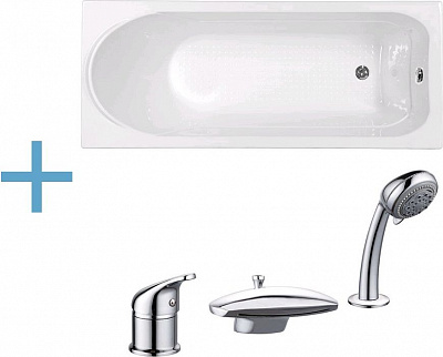 Акриловая ванна Aquanet West 150x70 (каркас + смеситель Aquanet Practic 2 AF111-63B) Акриловая ванна Aquanet West 150x70 (каркас + смеситель Aquanet Practic 2 AF111-63B)