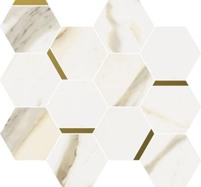 Italon Stellaris Calacatta Gold Mosaico Chic 28.3x32.8