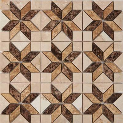 PIX 286 Botticino, Dark, Light Emperador, чип 23x23 мм, сетка 298х298x6 мм, Полированная