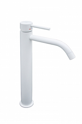 Смеситель высокий для раковины без д/к, Белый матовый