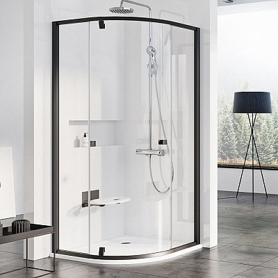 Душевой уголок Ravak PIVOT PSKK3-100 чёрный+ прозрачное стекло Душевой уголок Ravak PIVOT PSKK3-100 чёрный+ прозрачное стекло