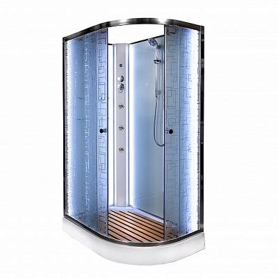 Душевая кабина Deto ЕМ1511 L N LED с гидромассажем