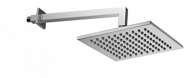 Верхний душ 200x200 из металла 8мм SYNCRO с поворот. креплением, антикальций в комплекте с Настен. Крепление верх. душа mm.400 QUADRO латунь, цвет хром Верхний душ 200x200 из металла 8мм SYNCRO с поворот. креплением, антикальций в комплекте с Настен. Крепление верх. душа mm.400 QUADRO латунь, цвет хром