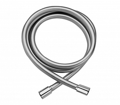 Шланг для гиг душа PVC серебристый cm.120 c двумя конусными подключениями 1/2"х1/2, хром