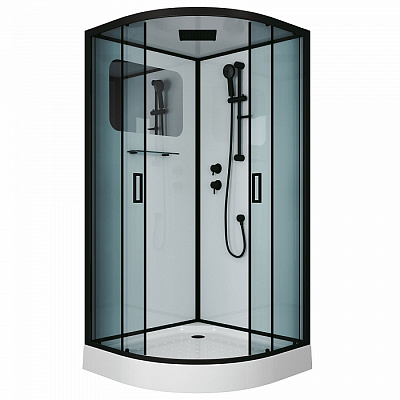 Душевая кабина Niagara Premium NG-6902-01 BLACK 100х100х210 стекло тонированное