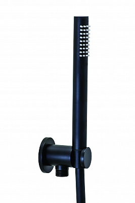 Набор руч. Душа+водорозетка с подкл. Воды и креплением из металла, душ металл MASTER, шланг металл 1500мм, Цвет черный матовый