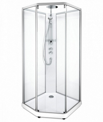 Душевая кабина IDO Showerama 10-5 Comfort 558.202.302 90x90 см стекло прозрачное задние стенки прозрачные профиль алюминий