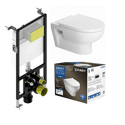 Комплект Duravit DuraStyle Basic Rimless 45620900A1 подвесной унитаз + инсталляция 8010-1000(T02-2113) Комплект Duravit DuraStyle Basic Rimless 45620900A1 подвесной унитаз + инсталляция 8010-1000(T02-2113)