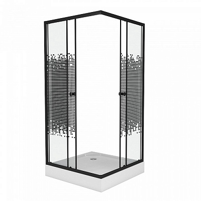 Душевой уголок Niagara Eco NG-009-14Q BLACK 90х90х195 стекло мозаика Душевой уголок Niagara Eco NG-009-14Q BLACK 90х90х195 стекло мозаика