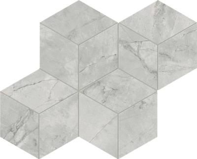 Grey Cloud Mosaico Esagono Silk 30x35