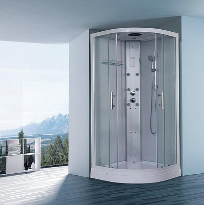 Душевая кабина Orans SR-86150S 90x90 см поддон 15 см задние стекла белые