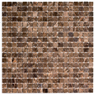 PIX 304 Dark Emperador, чип 15x15 мм, сетка 305х305x4 мм, Полированная PIX 304 Dark Emperador, чип 15x15 мм, сетка 305х305x4 мм, Полированная