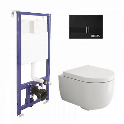 Комплект Bocchi Parma 1417-001-0129 подвесной унитаз+ инсталляция Berges Wasserhaus Novum L5 040215 с черной кнопкой+ сиденье A0374-001 Комплект Bocchi Parma 1417-001-0129 подвесной унитаз+ инсталляция Berges Wasserhaus Novum L5 040215 с черной кнопкой+ сиденье A0374-001