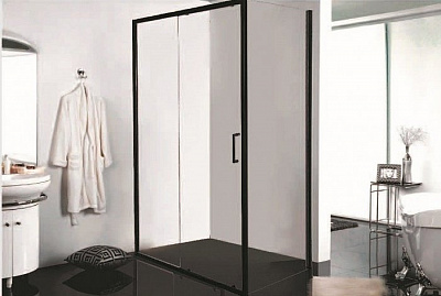 Душевой уголок Bravat Blackline BS120.3101B 120x80x200 см прямоугольный черный Душевой уголок Bravat Blackline BS120.3101B 120x80x200 см прямоугольный черный