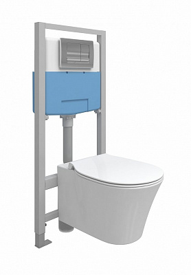 Комплект Ideal Standard Prosys Connect Air подвесной унитаз + крышка-сиденье + встраиваемая инсталляция и механическая панель смыва E212801