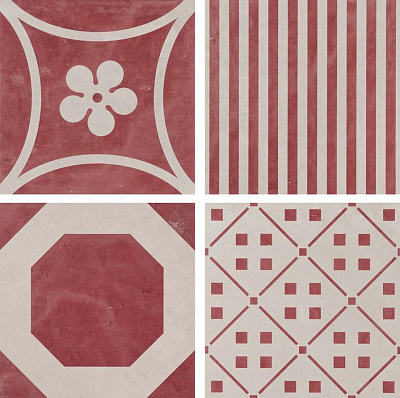 Декор Docks Decoro Combi 4 Beige-Rosso Rett 30x30