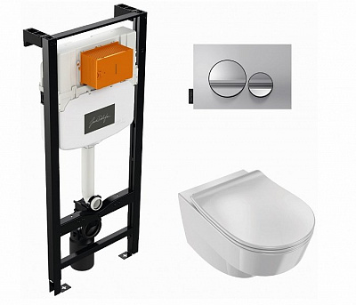 Комплект Jacob Delafon унитаз c инсталляцией и кнопкой Odeon RG, E21745RU-00 Комплект Jacob Delafon унитаз c инсталляцией и кнопкой Odeon RG, E21745RU-00