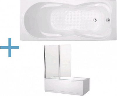 Акриловая ванна Aquanet Viola 180x75 (+ шторка Aquanet Alfa 4 NF6222-pivot) Акриловая ванна Aquanet Viola 180x75 (+ шторка Aquanet Alfa 4 NF6222-pivot)