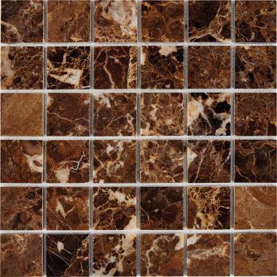PIX 218 Dark Emperador, чип 48x48 мм, сетка 305х305x6 мм, Полированная PIX 218 Dark Emperador, чип 48x48 мм, сетка 305х305x6 мм, Полированная