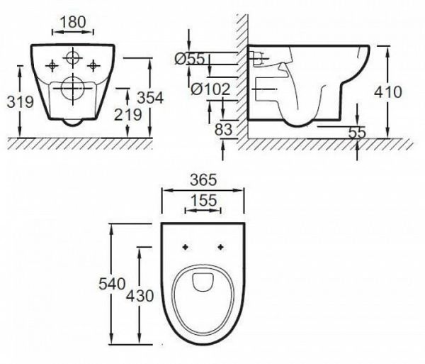 Унитаз подвесной Jacob Delafon Odeon UP E4764-00