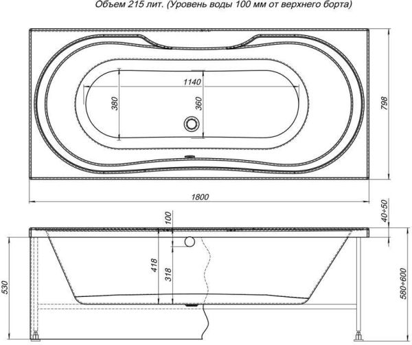 Акриловая ванна Aquanet Valencia 180x80 Акриловая ванна Aquanet Valencia 180x80