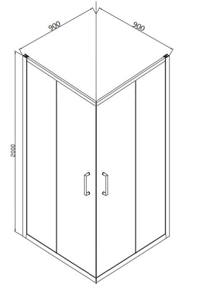 Душевой уголок 900х900х2000 мм Bravat Alfa BS090.2202A