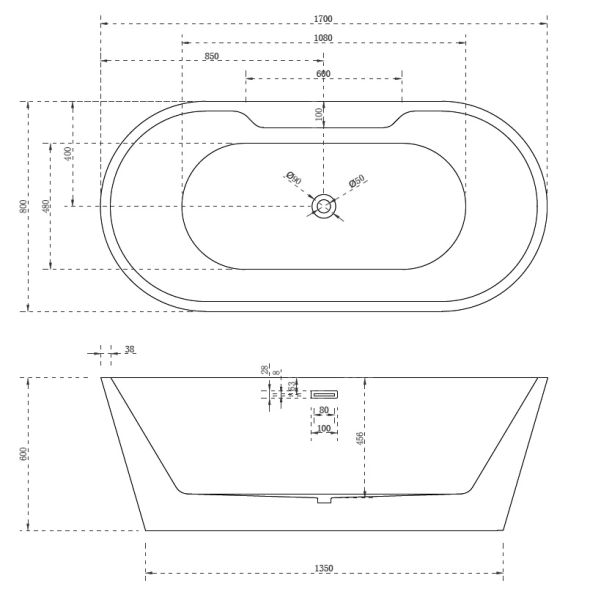 Акриловая ванна ABBER AB9299-1.7 Акриловая ванна ABBER AB9299-1.7
