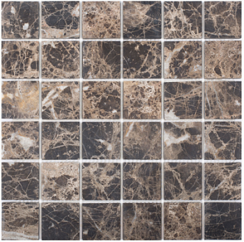 PIX 303 Dark Emperador, чип 48x48 мм, сетка 305х305x6 мм, Матовая