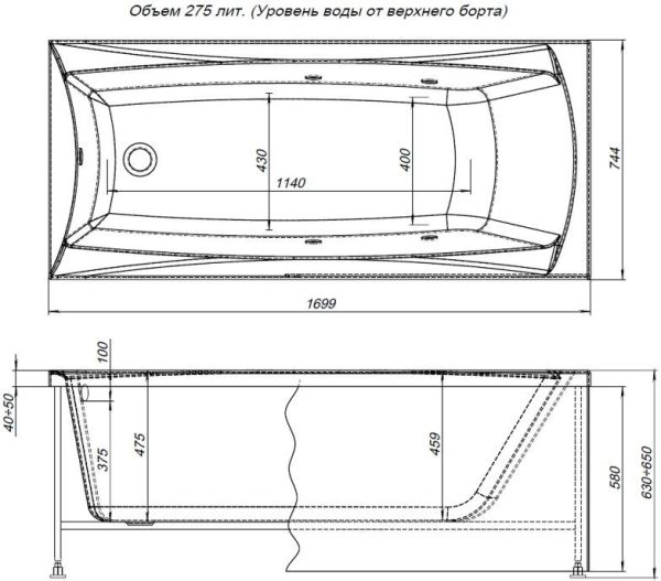Акриловая ванна Aquanet Cariba 170x75 (г/м, а/м, сп/м, н/м, с/п, к/б) Акриловая ванна Aquanet Cariba 170x75 (г/м, а/м, сп/м, н/м, с/п, к/б)