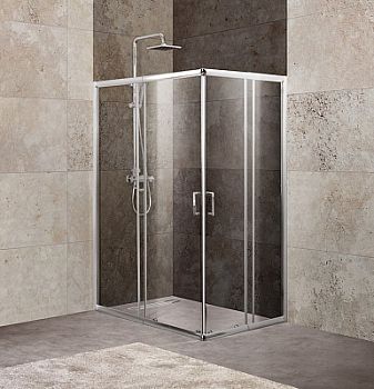 Душевой уголок BelBagno UNIQUE-AH-2-100/115-75/90-P-Cr, профиль хром стекло рифленое 115см