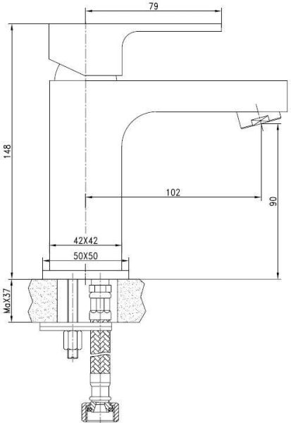 Смеситель для раковины Aquanet Cubic SD90443-2