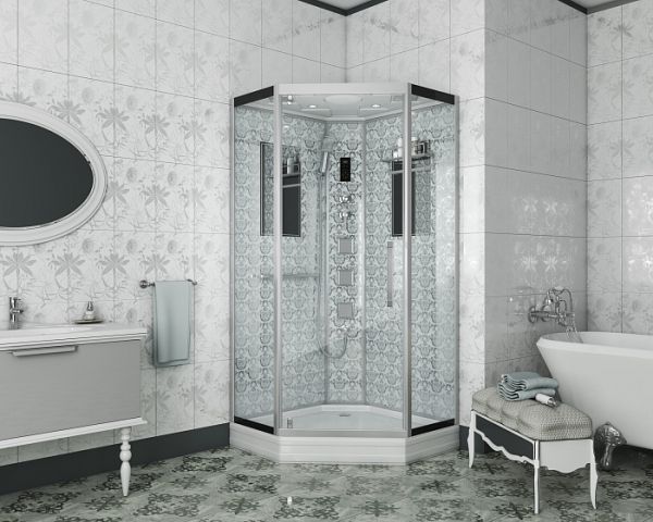 Душевая кабина Niagara NG-7717W 100x100 см с гидромассажем стенки белые