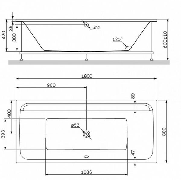 Акриловая ванна Am.Pm Inspire 2.0 W52A-180-080W-A, 180x80