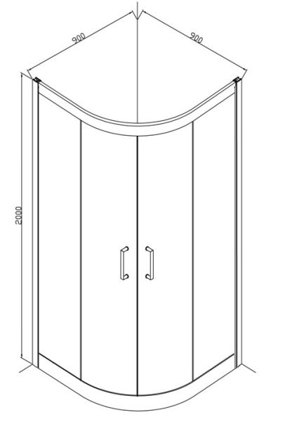 Душевой уголок 900х900х2000 мм Bravat Alfa BS090.1203S