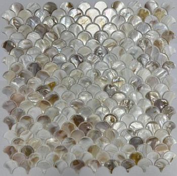 PIX773 из натурального перламутра, чешуя чип 25х25 мм, сетка 300х300х2 мм