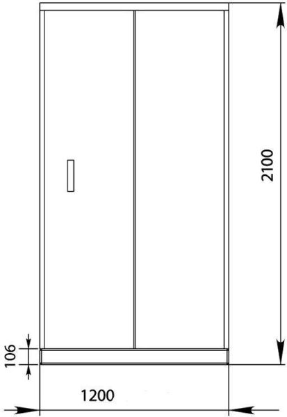Душевая дверь Aquanet Alfa NAA6121 120, прозрачное стекло