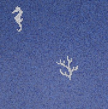 Мозаика The Crystal Collection Corals And Seahorses Blue 0.97x0.97