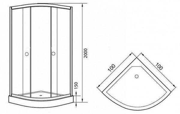 Душевой уголок Agger A01-100TCR 100х100 см с поддоном