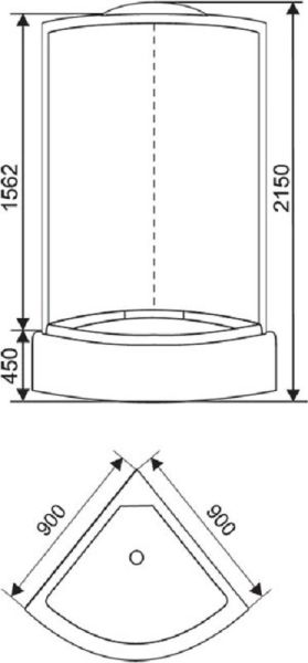 Душевая кабина Arcus AS-105 90x90 см стекла матовые фактурные