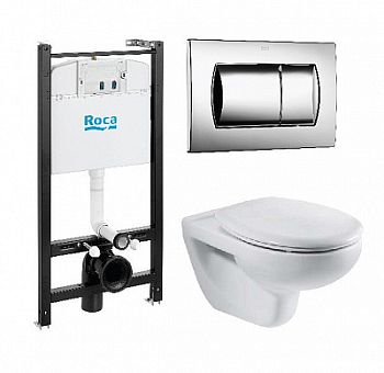 Комплект Roca Victoria Pack 893100000 с сиденьем и инсталляцией + кнопка