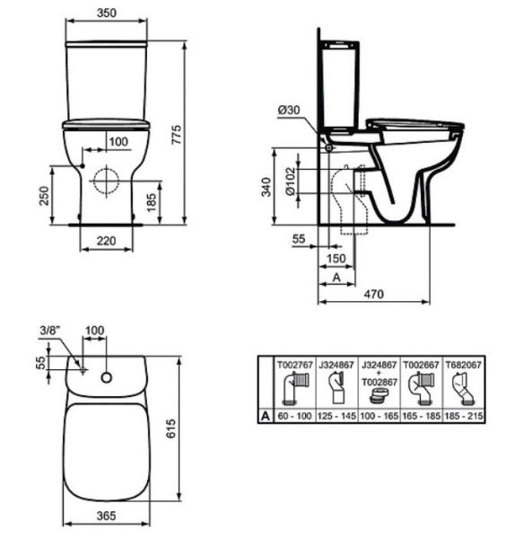 Унитаз-компакт Ideal Standard Esedra T282001
